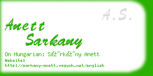 anett sarkany business card